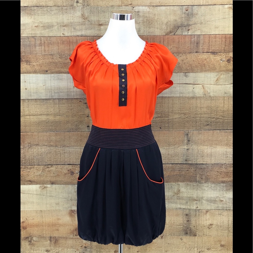 Lauren Moffatt 100% Silk Dress Bubble Hem Size‎ 8